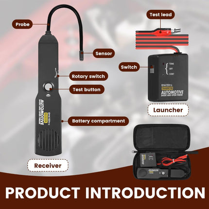 Electrical Short Open Finder for Em415pro, Professional Wire Break Finder, Automotive Circuit Tester, Cable Fault Locator, DC 6-42V Adjustable Circuit Breaker Finder Tool for Cars Trucks