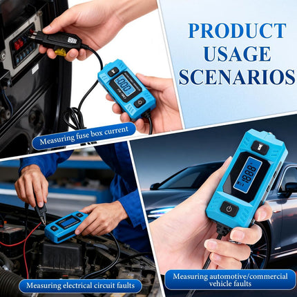 Automotive Circuit Fault Probe Tester, 20A 48V-High-Precision Current Tester, 2-in-1 Wire Tracer Short Finder, Car Relay Fuse Checker with LED Display & Front Light