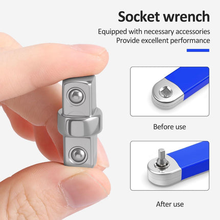 16Pcs 1/2",1/4" and 3/8" Square Drive Adapters, Double-Head External Square Internal Hexagonal Connector