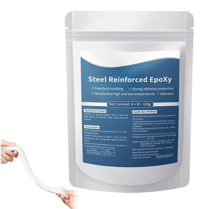 Epoxy Putty Fast Repair Clay, Repair Filler Putty for Metal Wood Ceramic Tile Stone Plastic, Crack Hole Filling & Permanent Surface Repair Putty - White - Size 100g