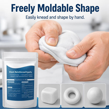 Epoxy Putty Fast Repair Clay, Repair Filler Putty for Metal Wood Ceramic Tile Stone Plastic, Crack Hole Filling & Permanent Surface Repair Putty - White - Size 200g