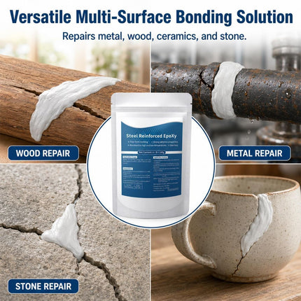 Epoxy Putty Fast Repair Clay, Repair Filler Putty for Metal Wood Ceramic Tile Stone Plastic, Crack Hole Filling & Permanent Surface Repair Putty - White - Size 200g