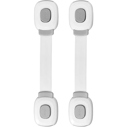 2 Pack Cabinet Locks, Child Safety Cabinet Proofing -Child Safety Strap Locks Adhesive Drawer Fridge Ovens Door Toilet Latches No Drill Multi-Purpose for Furniture Kitchen Lock - Gray
