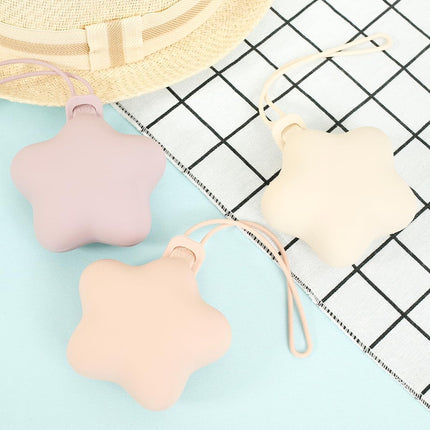 3Pcs Pacifier Holder Case, Safe and Soft Material Pacifier Pouch, Food Grade Silicone Pacifier Case, Star Shape, Protective Pacifier Storage Case for Diaper Bag Stroller - Blue-Grey-Green - Size 95mm