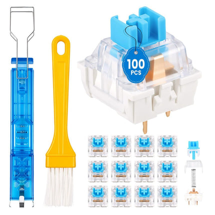 100 PCS Blue Mechanical Keyboard Switches Clickers with Upgraded