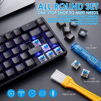 100 PCS Blue Mechanical Keyboard Switches Clickers with Upgraded