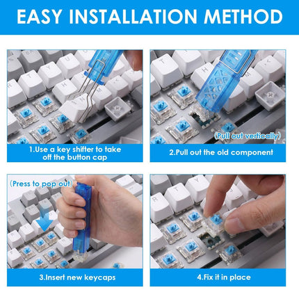 100 PCS Blue Mechanical Keyboard Switches Clickers with Upgraded