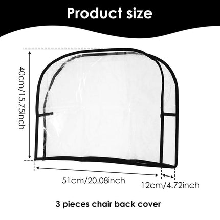 3Pcs Salon Chair Cover, PVC Clear Chair Back Covers, Waterproof Salon Chair Covers Protectors, Soft Salon Chair Back Cover, Fits Most Standard Salon Chairs Office Chairs, 20"x 15.7"x 4.7" - Pink - Size 20in