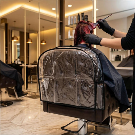 3Pcs Salon Chair Cover, PVC Clear Chair Back Covers, Waterproof Salon Chair Covers Protectors, Soft Salon Chair Back Cover, Fits Most Standard Salon Chairs Office Chairs, 20"x 15.7"x 4.7" - Pink - Size 20in