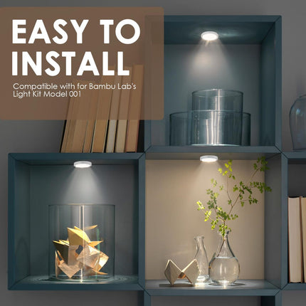5Pcs LED Lamp Kit 001 for Bambu Lab, 3 Color Temperature 3D Printer LED Lamp Kit, Adjustable Brightness 3D Printed DIY Hardware Model Spare Parts, 5V USB Powered