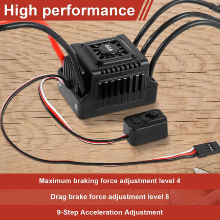 New Brushless Sensorless ESC, 60A Waterproof Dustproof Brushless Smart ESC, Sensorless Motor Combo, Multiple Protection Brushless ESC for 1/10 RC Car Truck Outdoor (T Plug)