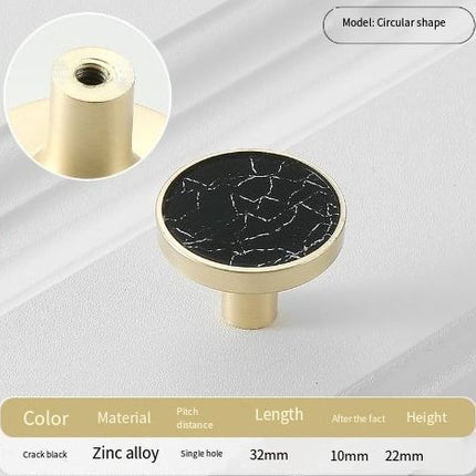 8Pcs Drawer Knob Set, Zinc Alloy Dresser Pull with Screws, Decorative Drawer Handle, Exquisite Furniture Knob for Closet Dresser Door - Black - Size 22mm
