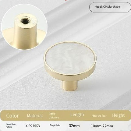 8Pcs Drawer Knob Set, Zinc Alloy Dresser Pull with Screws, Decorative Drawer Handle, Exquisite Furniture Knob for Closet Dresser Door - White - Size 22mm