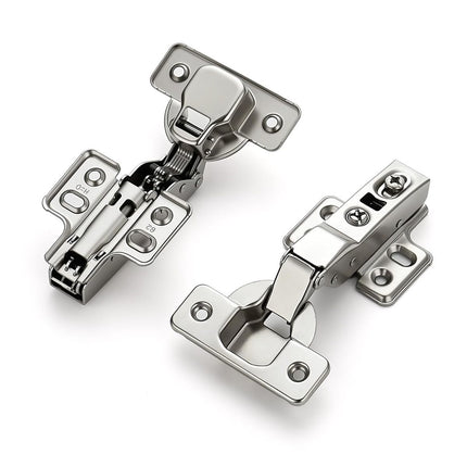 Half Overlay Soft Close Cabinet Hinges | Concealed Kitchen Cabinet Hinges, Heavy-Duty Adjustable Design, Easy Installation, for Frameless Cupboard Hardware - Silver - Size 2 PCS
