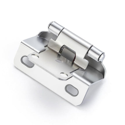 Semi-Overlay 1/2 inch Self-Closing Hinges, 10 Pack, Self-Closing Design, Face Frame Door Fit, Half Wrap-Around Cabinet Hardware Hinges, Kitchen Cabinet Face Mount - Polished Chrome
