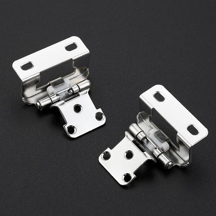 Semi-Overlay 1/2 inch Self-Closing Hinges, 10 Pack, Self-Closing Design, Face Frame Door Fit, Half Wrap-Around Cabinet Hardware Hinges, Kitchen Cabinet Face Mount - Polished Chrome