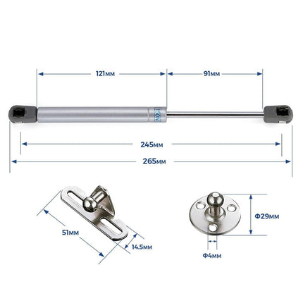 4 PCS, 150N/33 LB Silver Cabinet Gas Struts Lid Support, 10 Inch | Soft Open Doors, Kitchen Cabinets, Gas Shock Replacement, Lift Support Hinges, Cabinet Lids, Door Lifts, Hardware Update