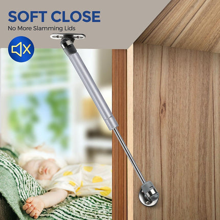 4 PCS, 150N/33 LB Silver Cabinet Gas Struts Lid Support, 10 Inch | Soft Open Doors, Kitchen Cabinets, Gas Shock Replacement, Lift Support Hinges, Cabinet Lids, Door Lifts, Hardware Update