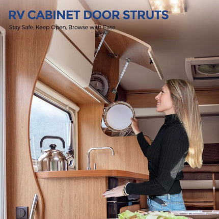 4 PCS, 150N/33 LB Silver Cabinet Gas Struts Lid Support, 10 Inch | Soft Open Doors, Kitchen Cabinets, Gas Shock Replacement, Lift Support Hinges, Cabinet Lids, Door Lifts, Hardware Update