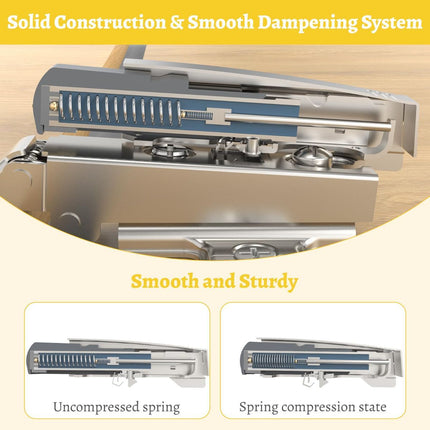 10 Pack Soft Close Motion Damper Mechanism for Full Overlay Hinges, Smooth Slow Straight-Arm, Clip Top Retrofitting Attachment, Cabinet Door Concealed Replacement Hardware Accessories