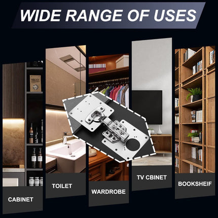 Cabinet Hinge Repair Plate Hinges Repair Fixing Plates Cabinet Repair Board | 6 PCS Stainless Steel Kitchen Cupboard Door Hinge Repair Brackets Kit, Cabinet Fixing Plate Bracket with Screw Universal