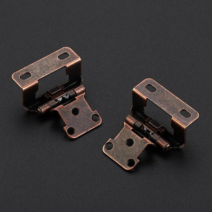 Semi-Overlay 1/2 inch Self-Closing Hinges, 10 Pack, Self-Closing Design, Face Frame Door Fit, Half Wrap-Around Cabinet Hardware Hinges, Kitchen Cabinet Face Mount - Antique Copper