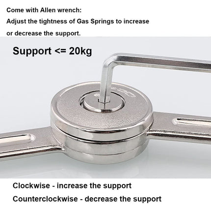 2 Packs Cabinet Cupborad Furniture Door Lift Stay Support Hinge Damper - Support Up to 100KG - Opening Angle 75°/90°/110° - Come with Hex Key
