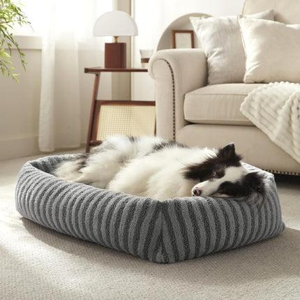 Dog Bed Soft Dog Bed Rabbit Velvet Dog Bed Teddy Fabric Dog Bed Cozy Dog Bed - Beige - Size 25in*21in