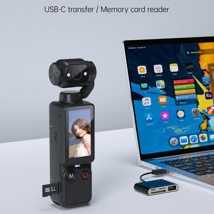 Handheld Pocket Camera – 2.5K UHD, 180° Rotating Lens, Fill Light, 2000mAh Battery, No App Needed, 32GB Included, for Vlog & Travel (Black)