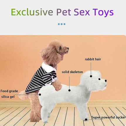 Pet Behavioral Support Doll – Realistic Canine Companion Toy for Stress Relief, Made of TPE Silicone & Soft Fur, Stable Suction Base, 1:1 Anatomical Design, for Small to Medium Dogs (White, Channel Height 18cm)