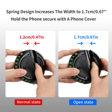 2-in-1 Car Dashboard Anti-Slip Mat with 360° Rotating Phone Holder – Holds Phone, Sunglasses & Keys, Spring-Clamp Grip, Non-Slip Silicone, Universal Fit (Grey- Black)