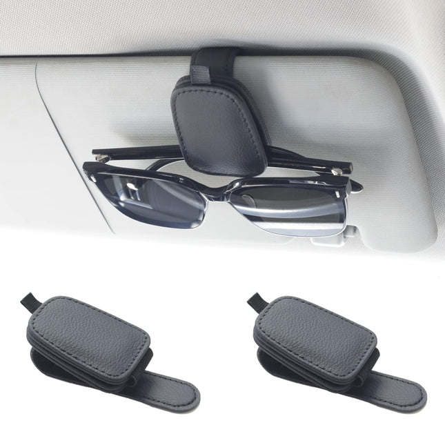 2-Pack Car Sun Visor Sunglasses Holder V1107-CS-QCYJKPJH in Black