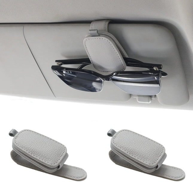 2-Pack Car Sun Visor Sunglasses Holder V1107-CS-QCYJKPJHU in Grey