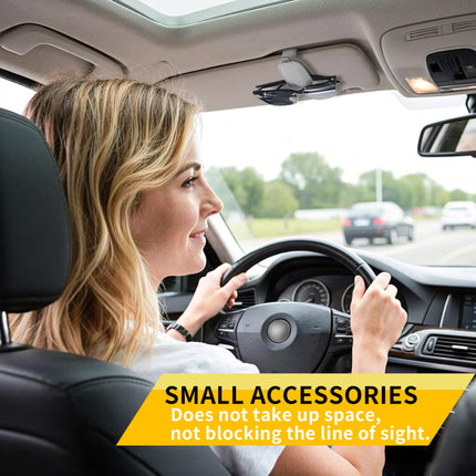 2-Pack Car Sun Visor Sunglasses Holder – Magnetic Flip Cover, PU Leather Eyewear & Card Organizer, Easy One-Hand Open, Scratch-Free, Universal Fit for All Vehicles (Grey)