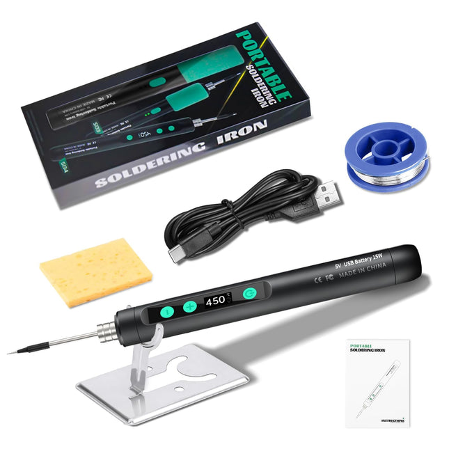 Portable USB-C Soldering Iron Kit V1107-CS-USBDLT in Black