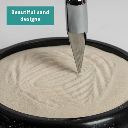 3D Sand Pendulum Desk Toy – Science Art Decor with Kinetic Sand Patterns, Earth Rotation Demo, Stress Relief for Office & Home (Black)