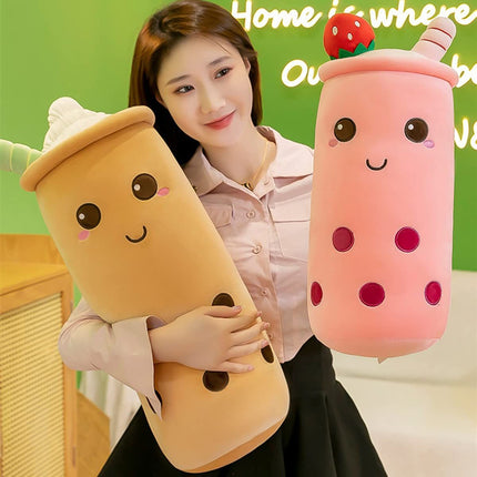 Bubble Tea Plush Pillow Soft Plush Toy Skin-Friendly Pillow Multiple Sizes Cute - Green - Size 24in