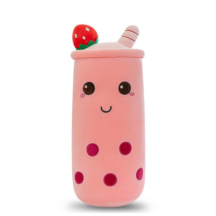 Bubble Tea Plush Pillow Soft Plush Toy Skin-Friendly Pillow Multiple Sizes Cute - Pink - Size 36in