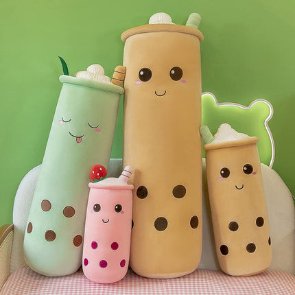 Bubble Tea Plush Pillow Soft Plush Toy Skin-Friendly Pillow Multiple Sizes Cute - Yellow - Size 24in