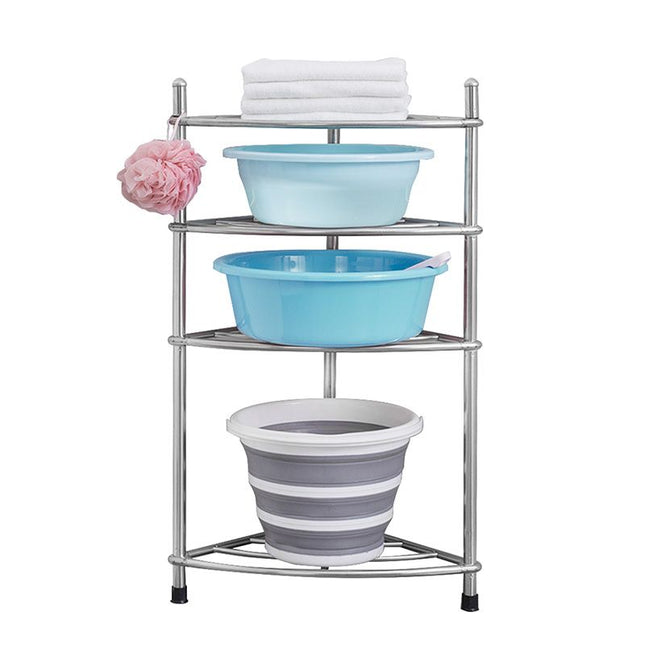 Stainless Steel Bathroom Storage Shelf Four-Layer Storage Rack Bathroom Triangular Rack Washbasin And