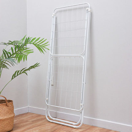 Large Double-Wing Floor-Standing Folding Clothes Drying Rack-White