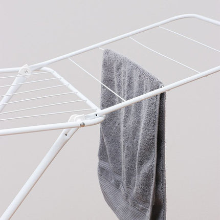 Large Double-Wing Floor-Standing Folding Clothes Drying Rack-White