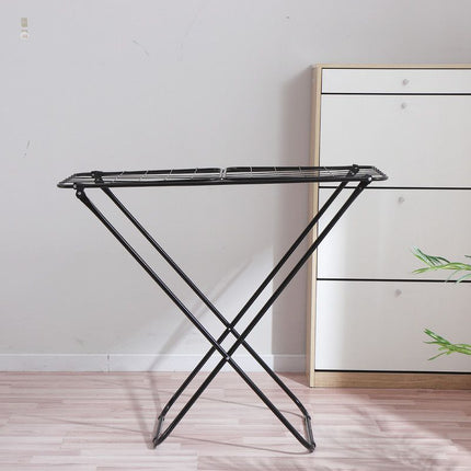 Large Double-Wing Floor-Standing Folding Clothes Drying Rack-Black