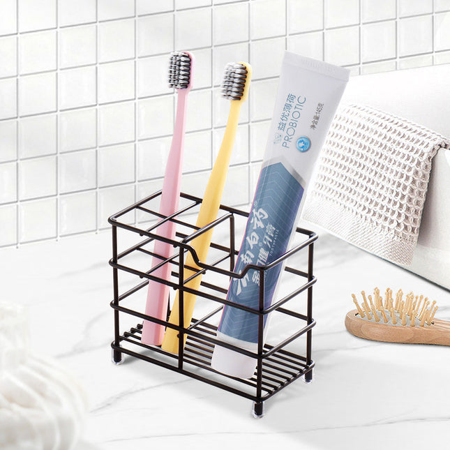Four-section Toothpaste and Toothbrush Holder-Black – product detail