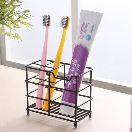 Four-section Toothpaste and Toothbrush Holder-Black