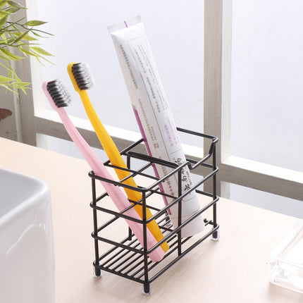 Four-section Toothpaste and Toothbrush Holder-Black