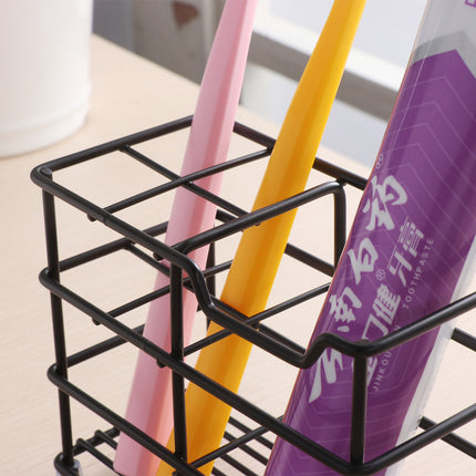 Four-section Toothpaste and Toothbrush Holder-Black