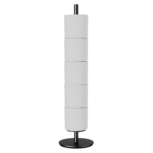 Household Floor-Standing Single-Pole Long Tissue Paper Holder-Black V1161-860045 in Matte Black