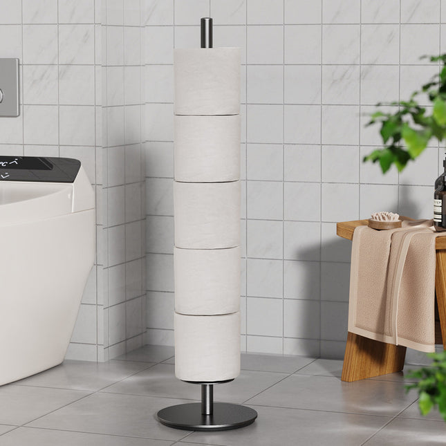 Household Floor-Standing Single-Pole Long Tissue Paper Holder-Black – product detail