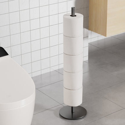 Household Floor-Standing Single-Pole Long Tissue Paper Holder-Black